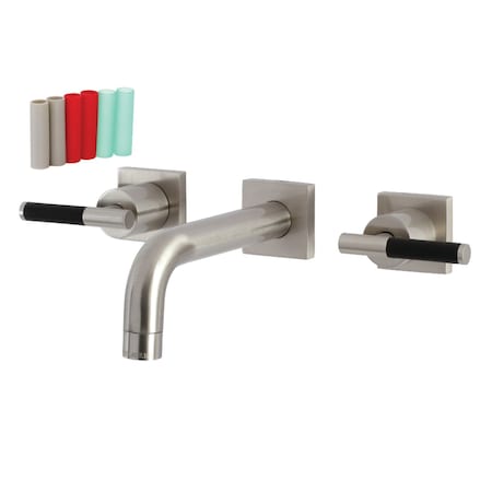 Kingston Brass KS6128CKL Two-Handle Wall Mount Bathroom Faucet, Brushed Nickel KS6128CKL